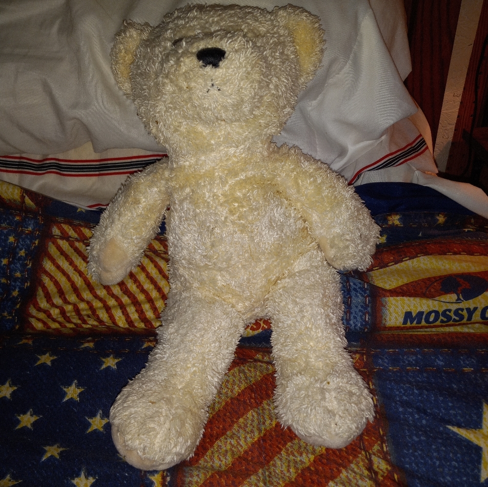 Beige teddy bear.